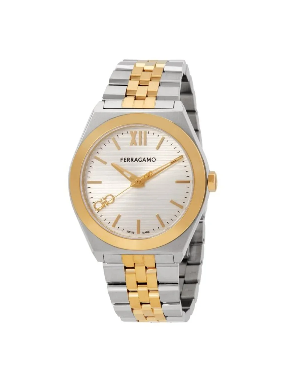 NWT Ferragamo Vega Quartz Silver Dial Men's Watch